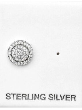Genuine Diamond Single Earring Solid .925 Sterling Silver